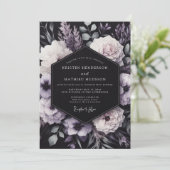 Invitation Mariage Fleur Améthyste Triste (Debout devant)