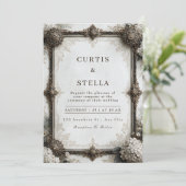 Invitation Mariage Fleur Antique Bronze (Debout devant)