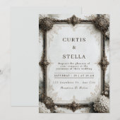 Invitation Mariage Fleur Antique Bronze (Devant / Derrière)