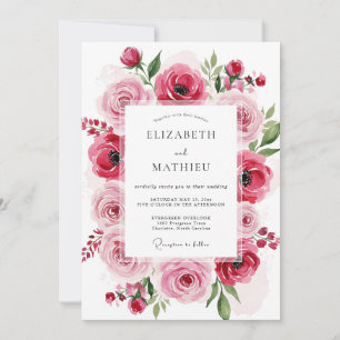 Invitation Mariage Fleur Artistic Rose Pâle