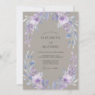 Invitation Mariage Fleur Artistiques de Lavande