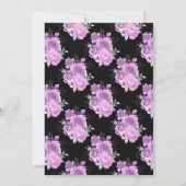 Invitation Mariage Fleur Black Purple & Silver par courrier (Dos)