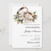 Invitation Mariage Fleur Blanche avec bague (Devant)