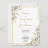 Invitation Mariage fleur blanche bohème élégant (Devant)