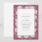 Invitation Mariage Fleur Blanche de Baie (Devant / Derrière)