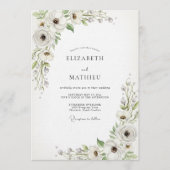 Invitation Mariage Fleur Blanche en Fleur (Devant)