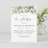 Invitation Mariage Fleur Blanche La Nuit Avant (Debout devant)