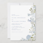 Invitation Mariage Fleur Bleu Clair et Douceur (Devant)