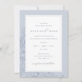 Invitation Mariage Fleur Bleu Délicat (Devant)