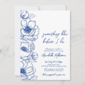 Invitation Mariage Fleur Bleu Dessiné à la Main (Devant)