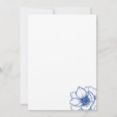 Invitation Mariage Fleur Bleu Dessiné à la Main (Dos)