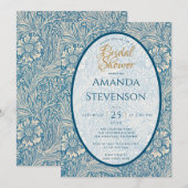 Invitation Mariage Fleur Bleu Shower Marigold William Morris (Devant / Derrière)