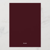 Invitation Mariage Fleur Bloom Burgundy et Sarcelle (Dos)