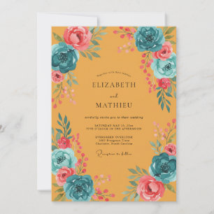 Invitation Mariage Fleur Bloom Océan