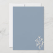 Invitation Mariage Fleur Boho Minimal Botanique Bleu Poussiér (Dos)