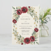 Invitation Mariage Fleur Botanique de Bourgogne (Debout devant)