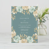 Invitation Mariage Fleur Botanique Douce Teinte (Debout devant)