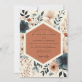 Invitation Mariage Fleur Botanique en Terracotta (Devant)