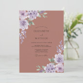 Invitation Mariage Fleur Botanique Lilas (Debout devant)