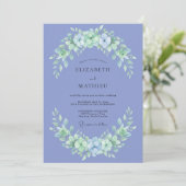 Invitation Mariage Fleur Botanique Pervenche (Debout devant)