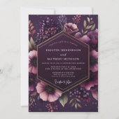 Invitation Mariage Fleur Botanique Prune (Devant)
