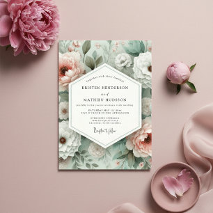 Invitation Mariage Fleur Botanique Rose