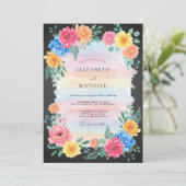 Invitation Mariage Fleur Corail Vif (Debout devant)