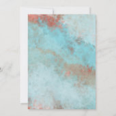 Invitation Mariage Fleur Cuivre sur Aquarelle Sarcelle (Dos)