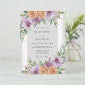 Invitation Mariage Fleur d'Abricot Améthyste (Debout devant)