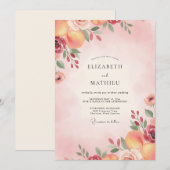 Invitation Mariage Fleur d'Abricot Écarlate (Devant / Derrière)