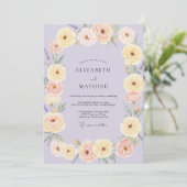 Invitation Mariage Fleur d'Abricot Pervenche (Debout devant)
