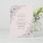 Invitation Mariage Fleur d'Améthyste Argentée (Debout devant)