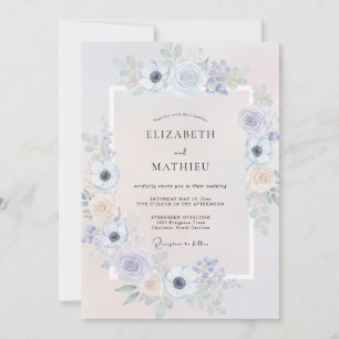 Invitation Mariage Fleur d'Anémone Abricot Doux