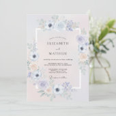 Invitation Mariage Fleur d'Anémone Abricot Doux (Debout devant)