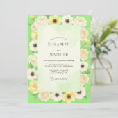 Invitation Mariage Fleur d'Anémone Crème et Citron (Debout devant)