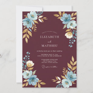Invitation Mariage Fleur d'Aqua Bourgeon