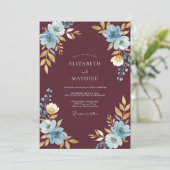 Invitation Mariage Fleur d'Aqua Bourgeon (Debout devant)