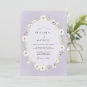 Invitation Mariage Fleur d'Art Lilac (Debout devant)