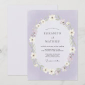 Invitation Mariage Fleur d'Art Lilac (Devant / Derrière)
