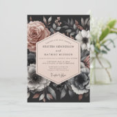 Invitation Mariage Fleur d'Ash Rose Sombre (Debout devant)