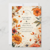 Invitation Mariage Fleur d'Automne Rustique (Devant)