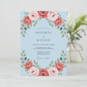 Invitation Mariage Fleur d'Azur Cramoisi (Debout devant)