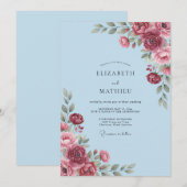 Invitation Mariage Fleur d'Azur de Baie (Devant / Derrière)