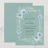 Invitation Mariage Fleur de Acier Doux (Devant / Derrière)