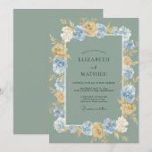 Invitation Mariage Fleur de Blé d'Or (Devant / Derrière)