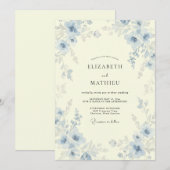 Invitation Mariage Fleur de Bleuet (Devant / Derrière)