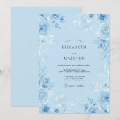 Invitation Mariage Fleur de Bleuet Ranunculus Eucalyptus (Devant / Derrière)