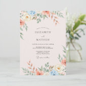 Invitation Mariage Fleur de Bleuet Rougeur (Debout devant)