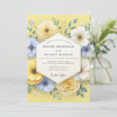 Invitation Mariage Fleur de Blossom Jaune (Debout devant)