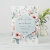 Invitation Mariage Fleur de Blush Gossamer (Debout devant)